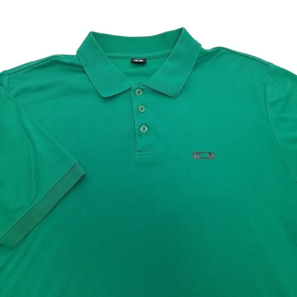 Oakley Shirt XL green Men's Polo Shirt Interlock 3 Button Short Sleeve - Picture 1 of 9